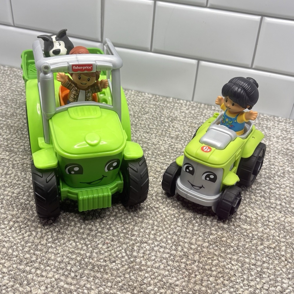 Fisher Price Little People Push Play Tractor Figures Musical Toy Plus Tractor
